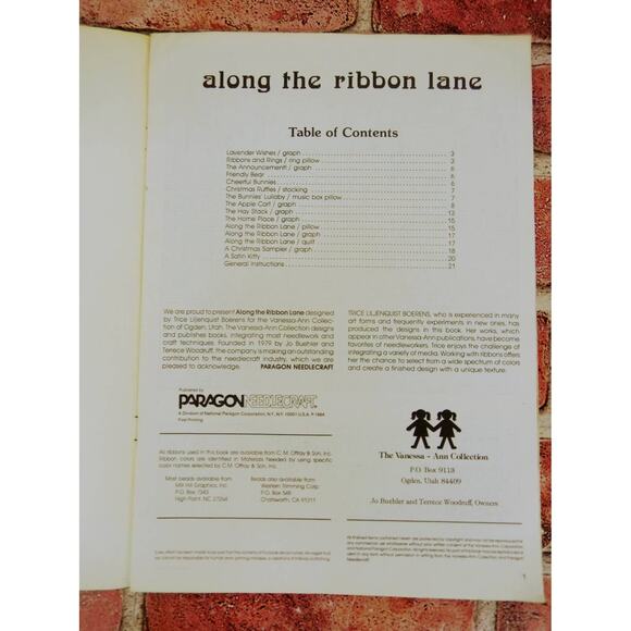 Along the Ribbon Lane - Vtg 1984 - Wedding Cross Stitch Sampler Vanessa-Ann Coll - Picture 2 of 7